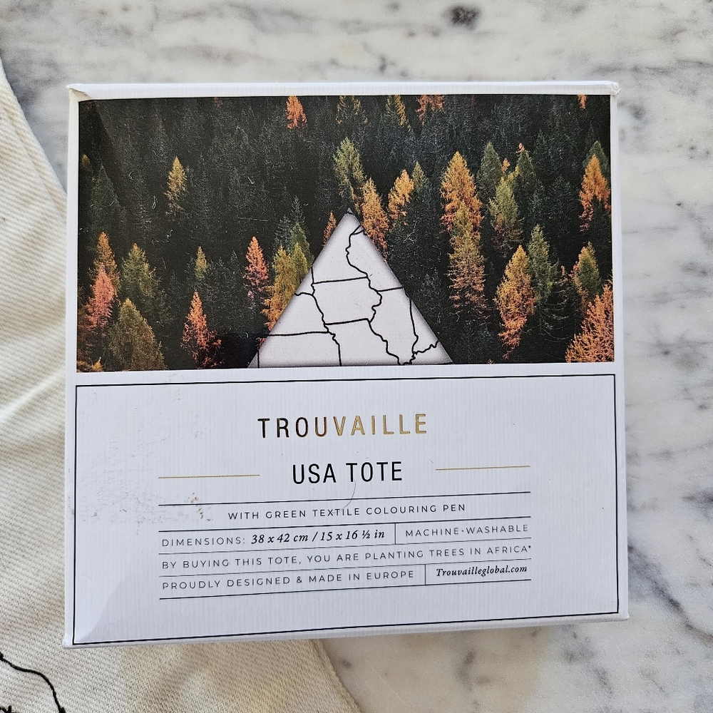 NWT Trouvaille United States Tote Bag Color in Your Travels Road Trip Tote Bag - Picture 7 of 12